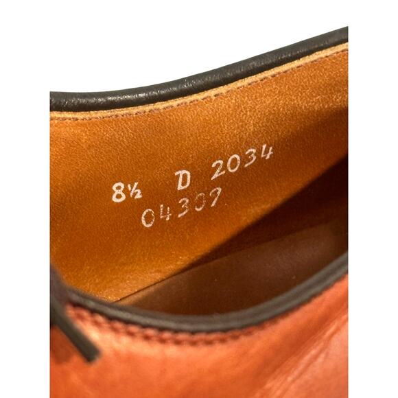 Allen Edmonds Byron Cap Toe Shoes Men's US 8.5 D Leather Brown 2034 Made in USA - Picture 9 of 10